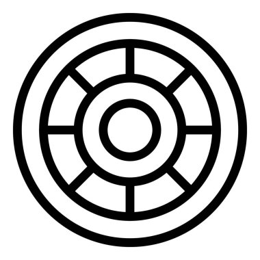 Giriş kapısının daire şeklindeki simge dış hat vektörünü çiz. Mezuniyet eşiği halısı. Zemin kaplanmış halı