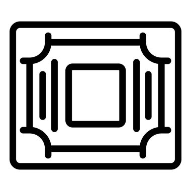 Yıkanabilir kapı paspası ikonu ana hat vektörü. Kapalı yer halısı. Ev giriş paspası