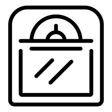 Yurt içi tartma ölçekli ikon ana hatları vektörü. Mutfak aleti. Mutfak tableti kütle ölçüsü