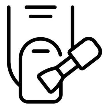 Çivi emme ikonu ana hatları vektörü. Jel cilası uygulaması. Manikür bakım prosedürü