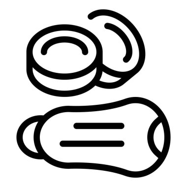 Bahçe iliği ikonu ana hat vektörü. Çiğ vitamin sebzeleri. Doğal tarım gıdası