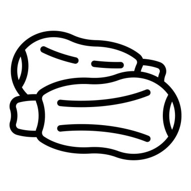 İlik çiftliği sebze ikonu ana hatları vektörü. Doğal kabak hasadı. Olgun bahçe kabakları