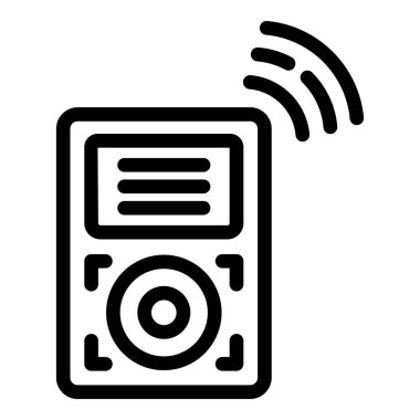 Uzaktan kumandalı klima ikonu ana hatları vektörü. Akıllı havalandırma cihazı. Soğutma makinesi