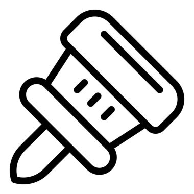 İlan panosu simgesi ana hat vektörü. Hatırlatma iğnesi. Eklenti iletisi küçük harfi