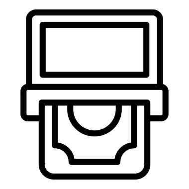 Nakit bilet terminali ana hatları vektörü. Seyahat için para öde. Biletli yolcu kiosku