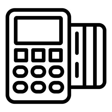 Otomatik bilet kiosk simgesi ana hatları vektörü. Ulaşım kartı al. Ödeme koltuğu terminali