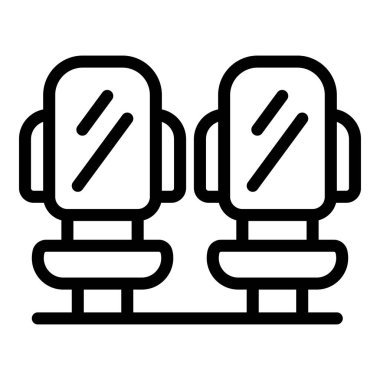 Yolcu koltuğu simgesi ana hat vektörü. Seyahat bileti al. Seyahat koltuğu rezervasyonu