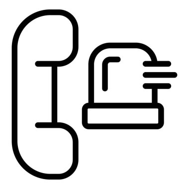 Acil çağrı ikonu ana hat vektörü. Acil yardım talebi. Yardım hattı destek servisi