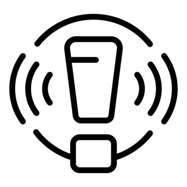 Acil durum iletişim ikonu ana hat vektörü. Alarm kurtarma talebi. İlk yardım çağrısı