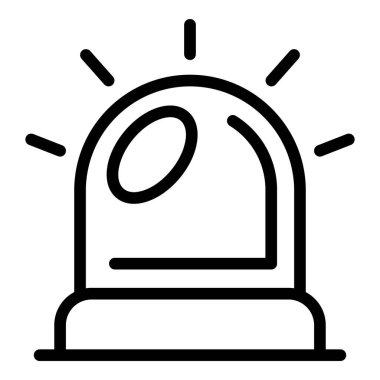 Simge ana hatları vektörü uyarısı. Kurtarma alarmı. Acil ilk yardım.