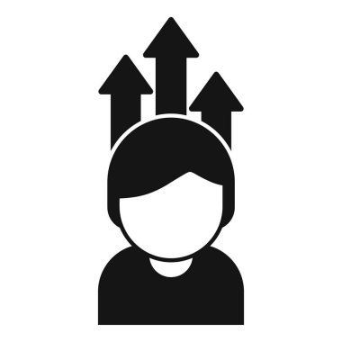 Yeni lider simgesi basit bir vektörle yüksel. Motivasyon konuşmacısı. Başarı işi