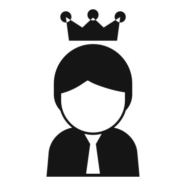 En iyi kral konuşmacı simgesi basit vektör. Motivasyon konuşmacısı. Konferans yöneticisi