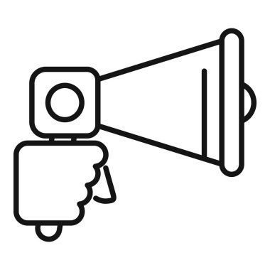 Megafon ikon ana hatları vektörünü kullan. Motivasyon konuşması. Medya iletişimi