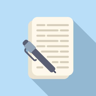 Yeni belge simgesi düz vektörü imzala. Kanun ihtarı. Durum sözleşmesi