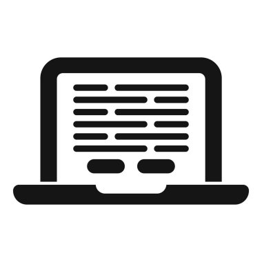 Laptop yasası çevrimiçi servis simgesi basit vektör. Tebligat okuması. Modern kontrol
