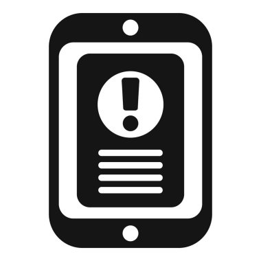 Çevrimiçi tablet bildirim simgesi basit bir vektör. Gizlilik uyarısı. Durum sözleşmesi