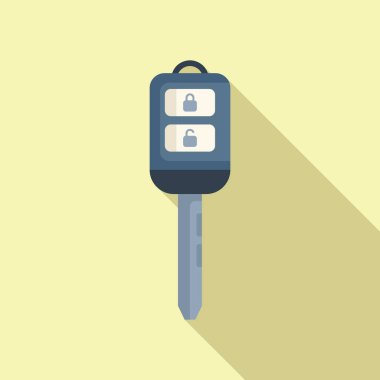 Akıllı giriş anahtarı simgesi düz vektörü. Kablosuz çizme. Alarm düğmesini başlat