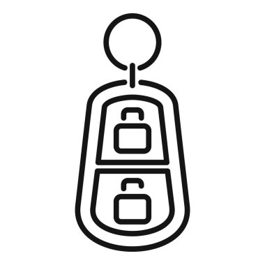 Otomatik anahtar simgesi dış hat vektörü. Akıllı kilit. Alarm güvenlik denetimi