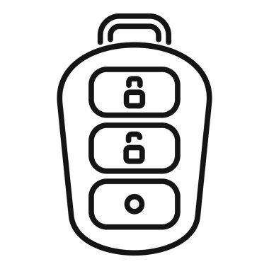 Kod akıllı anahtar simgesi ana hatları vektörü. Kontrol güvenliği. Anahtarsız sürüş modern