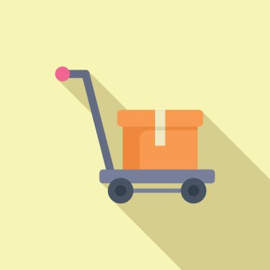 Kutu simgesi düz vektörlü bir valiz. Güvenlik mükemmel. Teslimat paketi