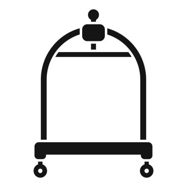 Boş bagaj vagonu simgesi basit bir vektör. Güvenlik mükemmel. Metal nesne