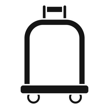 Sağlam bagaj tramvayı basit bir vektör. Metal nesne. Platform dengesi