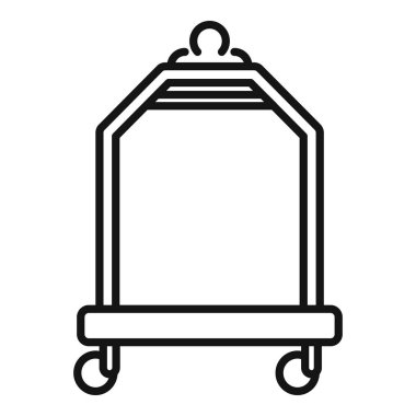 Taşıma işlemi mükemmel ikon ana hatları vektörü. Platform hareketi. Etiket metalini kilitle