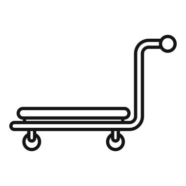 Tur teslimatı ikon ana hatları vektörü. Taşımaya yardım. Metal nesne gezisi