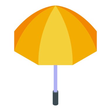 Sarı şemsiye ikonu izometrik vektörü. Yağmur açık hava aracı. Hava koruması
