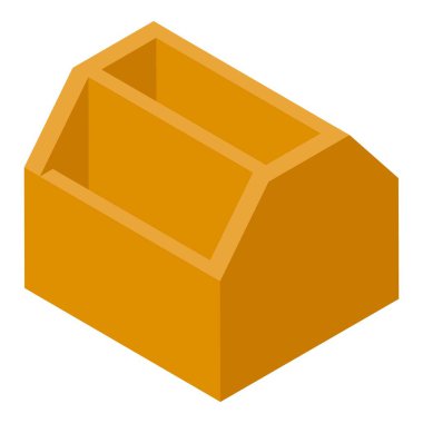 Plastik kalem standı ikon izometrik vektörü. Boş tencere. Yaratıcılık rengi