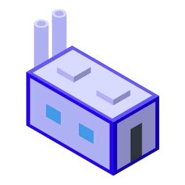 Küçük fabrika gaz üretim ikonu izometrik vektörü. Güç deposu. İstasyon santrali