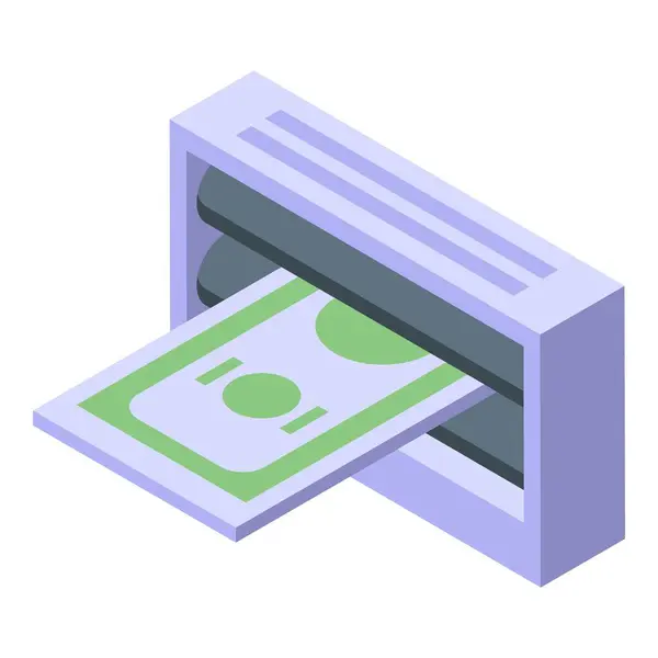 Atm Cash Out Icon Isometric Vector Money Finance Support Bank Vector Graphics