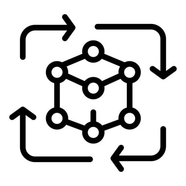 Üç boyutlu çevre vizör simgesi ana hatları vektörü. Fütürist projeksiyon. Yenilikçi dijital dünya görüşü
