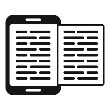 Kültür dijital ansiklopedi simgesi basit vektör. Medya eğitimi. Açık Oku