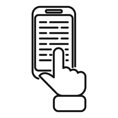 Dijital okuma ikonu ana hatlarına dokun. Medya sözlüğü. Çevrimiçi ekran