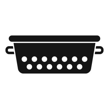 Colander kit tool icon simple vector. Cooking element. Water handle drain clipart