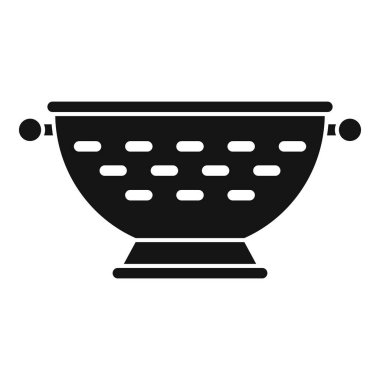 Kevgir simgesi basit vektörünü hazırlayın. Tabak alet çantası. Su tutma ekipmanı