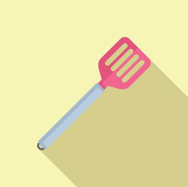 Spatula simgesi düz vektör. Yemek kaşığı. Gıda nesnesini kes