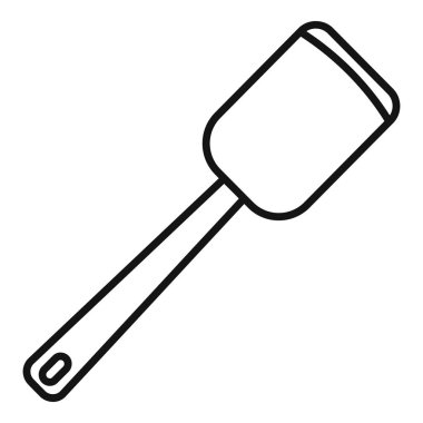 Yiyecek spatula aracı simgesi ana hatları vektörü hazırlanıyor. İşe yarar yemek. Kırsal araçlar