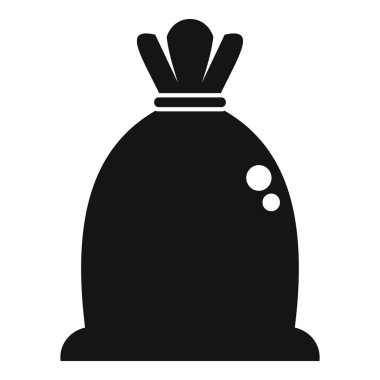 Çöp nesnesi simgesi için torba basit vektör. Ekolojik çuval. Temizleme ürünü