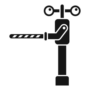 Işık simgesi basit vektörlü küçük demiryolu bariyeri. Kapı işareti. Dikkat seviyesi