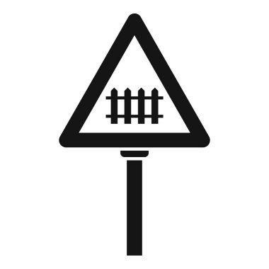 Demiryolu geçiş işareti simgesi basit bir vektör. Dikkat işareti. Kesişen yol