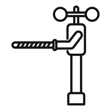 Işık simgesi çizgili küçük demiryolu bariyeri. Kapı işareti. Dikkat seviyesi