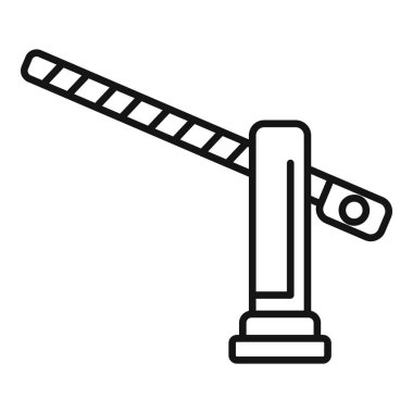 Yarı açık demiryolu bariyer simgesi ana hat vektörü. Nesne kontrolü. Korumayı geç