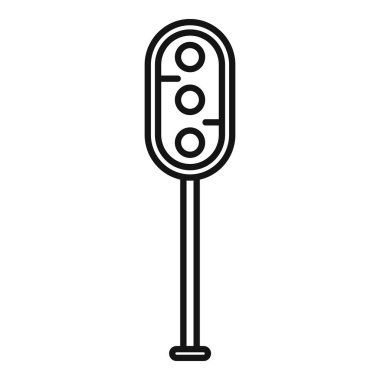 Demiryolu ikonu ana hatları vektörü için trafik ışıkları. Demiryolunu geçiyorum. Sinyal uyarısı