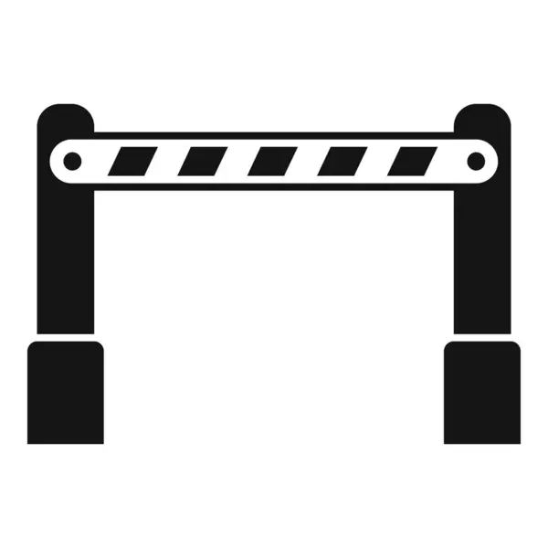 Side Traffic Barrier Icon Simple Vector Railway Crossing Front Side — Stock Vector