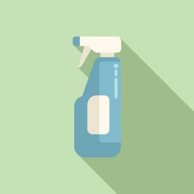 Sprey şişe temizleyici ikon düz vektör. Plastik malzeme. Kimyasal ürün temizleniyor