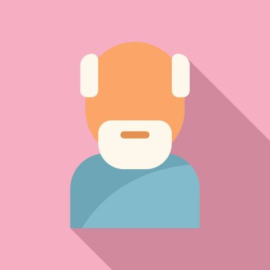 Üst düzey erkek hasta ikonu düz vektör. Yaşlı adam. Tıbbi tedavi