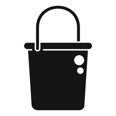 Bulaşık kovası simgesi basit vektör. Tencereyle ilgilen. Plastik boş kutu