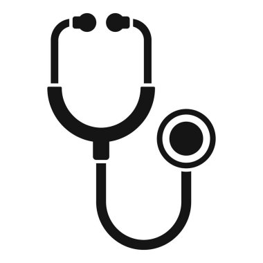 Tıbbi steteskop simgesi basit bir vektör. Tıbbi teşhis aleti. Nabız atışı.